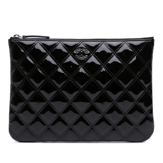 Chanel Medium Quilted Patent O Case Clutch
