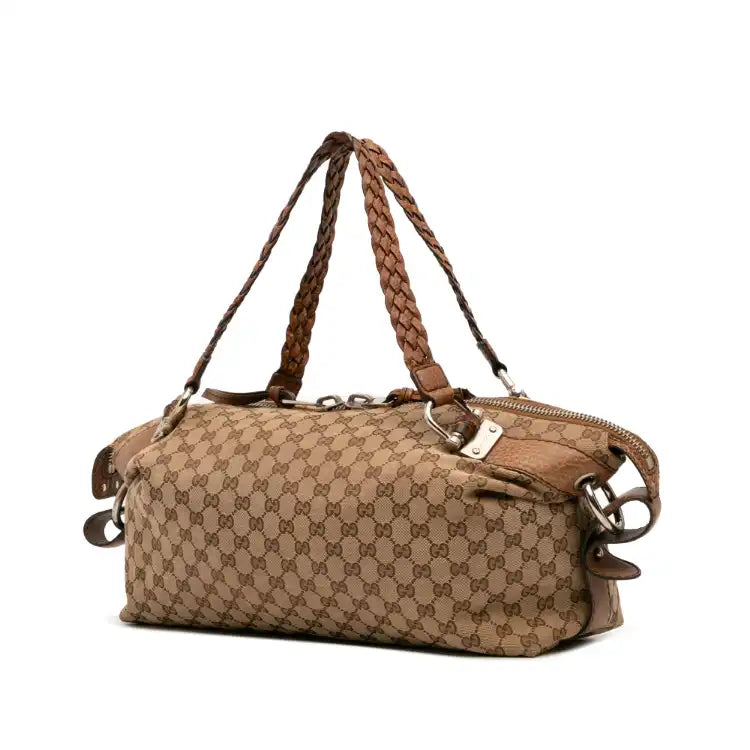 Gucci Medium GG Canvas Bamboo Bar Tote
