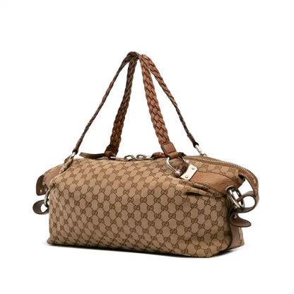 Gucci Medium GG Canvas Bamboo Bar Tote