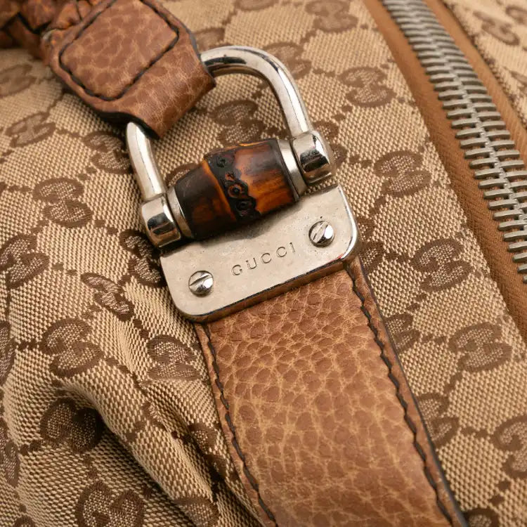 Gucci Medium GG Canvas Bamboo Bar Tote