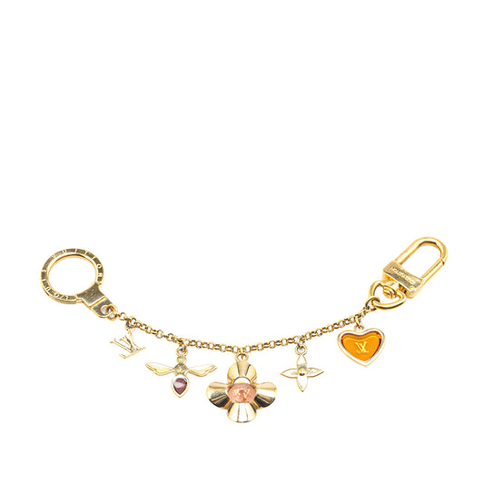 Louis Vuitton Gold Plated Bee Flower Bag Charm Key Chain