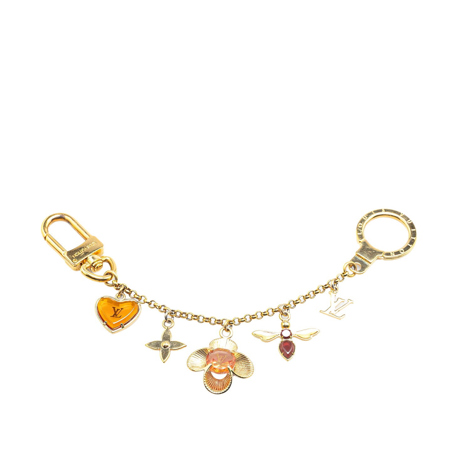 Louis Vuitton Gold Plated Bee Flower Bag Charm Key Chain