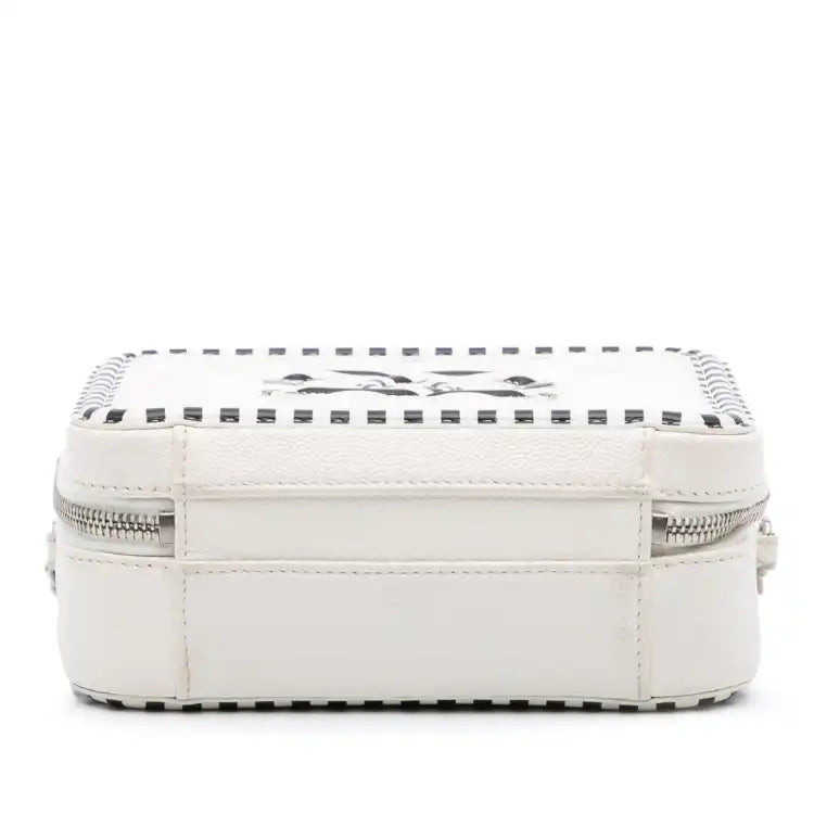 Chanel ped CC Filigree Vanity Case Small Caviar Striped CC Filigree Vanity Case