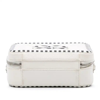 Chanel ped CC Filigree Vanity Case Small Caviar Striped CC Filigree Vanity Case