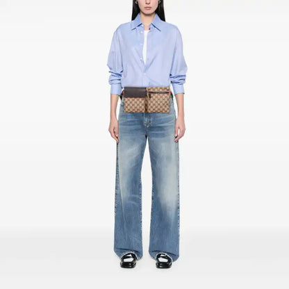 Gucci GG Canvas Web Double Pocket Belt Bag