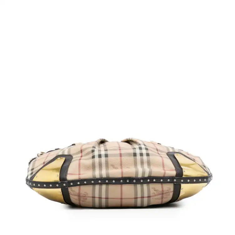 Burberry Haymarket Check Coated Canvas Hobo Bag