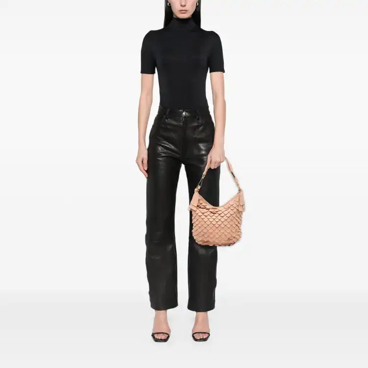 Saint Laurent Leather St Tropez Fish Scale Hobo