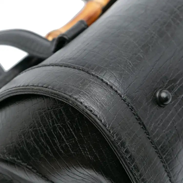 Leather Bamboo Bullet Shoulder Bag