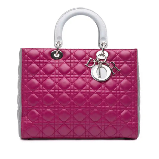 Dior Large Bicolor Lambskin Cannage Lady