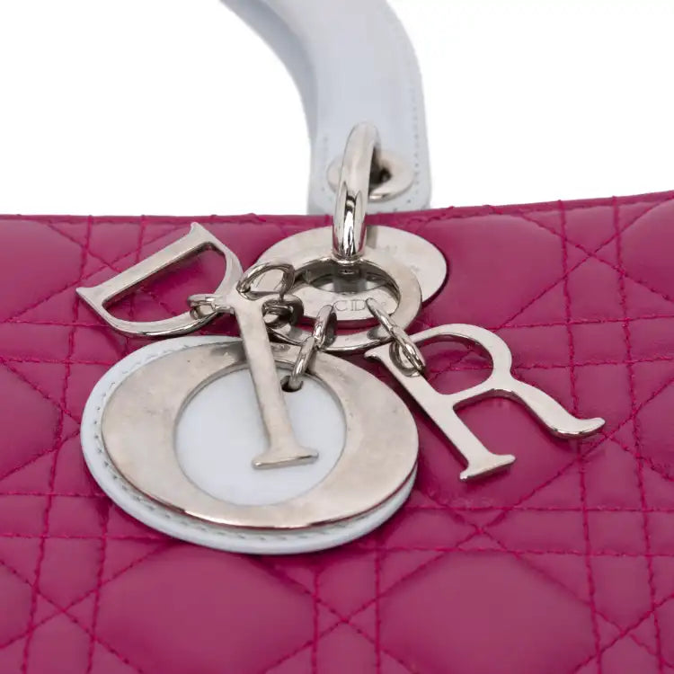 Dior Large Bicolor Lambskin Cannage Lady