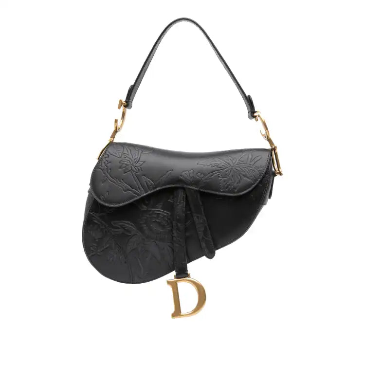 Dior Embossed Calfskin Jardin Botanique Saddle Bag
