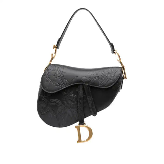 Dior Embossed Calfskin Jardin Botanique Saddle Bag