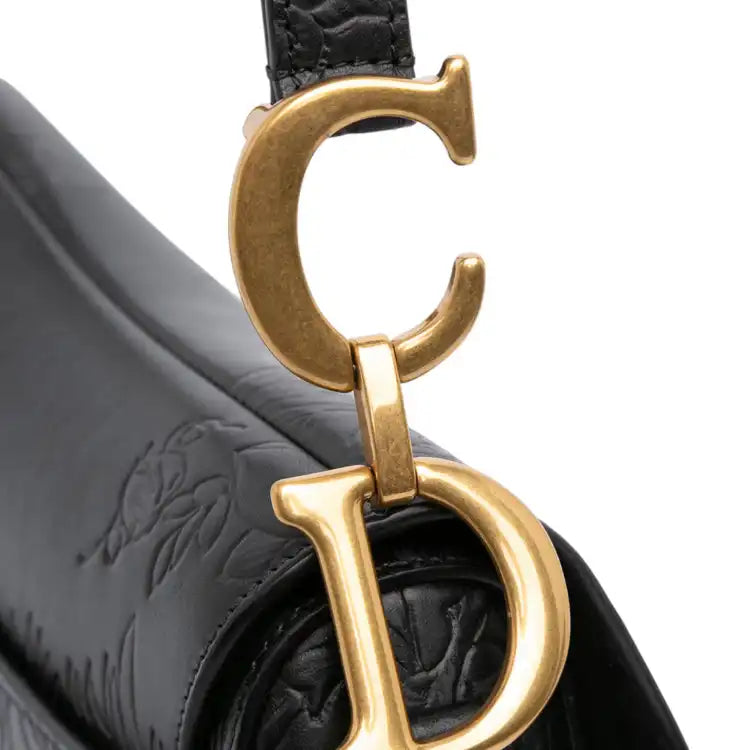 Dior Embossed Calfskin Jardin Botanique Saddle Bag