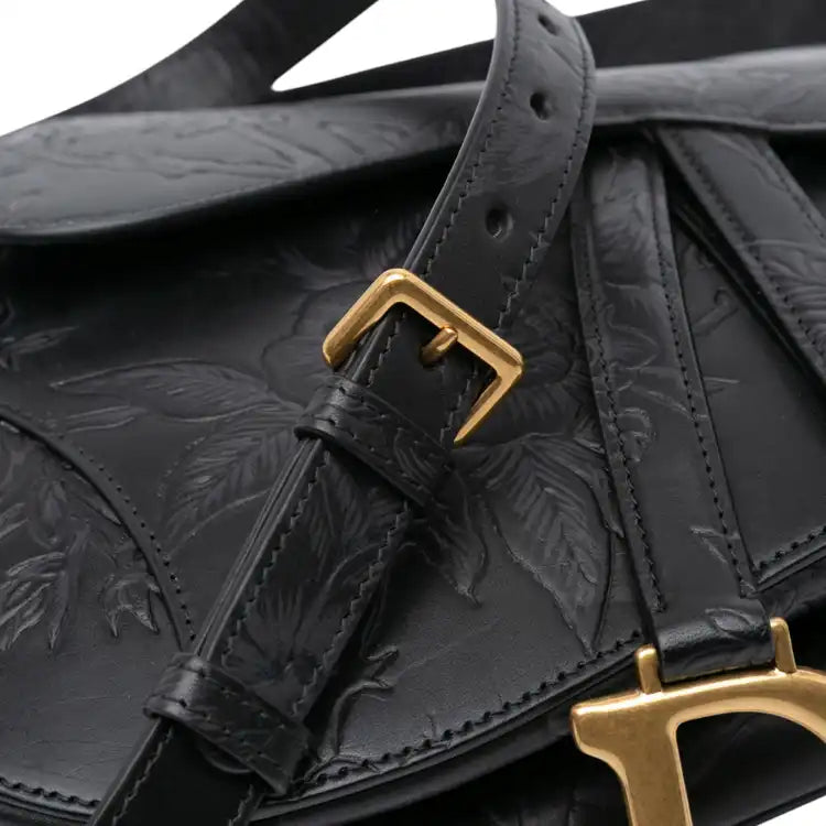 Dior Embossed Calfskin Jardin Botanique Saddle Bag