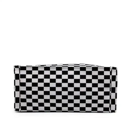 Dior Large Embroidered Canvas Checkered Book Tote