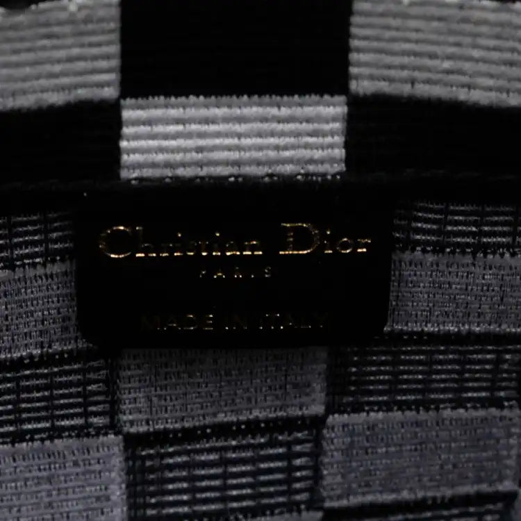 Dior Large Embroidered Canvas Checkered Book Tote