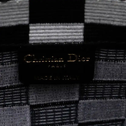 Dior Large Embroidered Canvas Checkered Book Tote