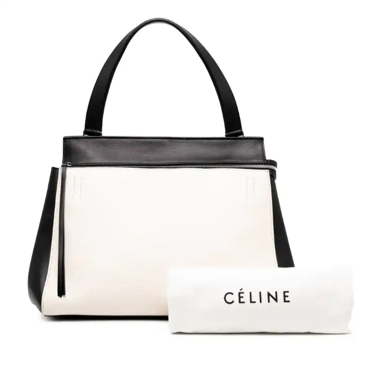 Celine Medium Bicolor Leather Edge Handbag