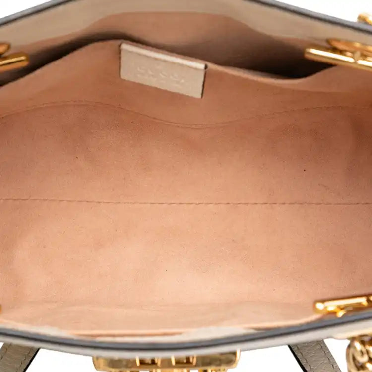 Gucci Small GG Supreme Flora Padlock Tote