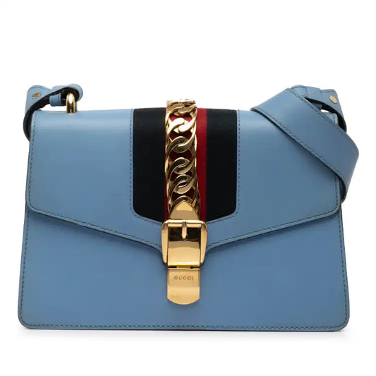 Gucci Small Leather Sylvie Web Satchel