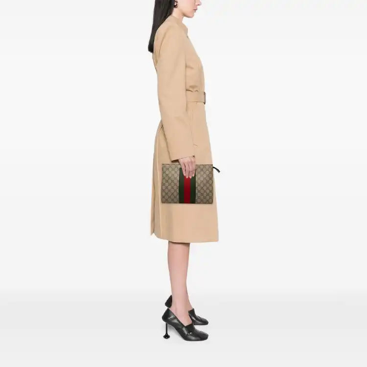 Gucci GG Supreme Web Clutch