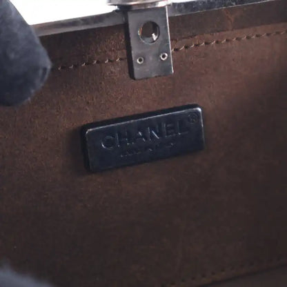 Chanel Paris Edinburgh Mini Gunmetal Grid Cage Clutch on Chain