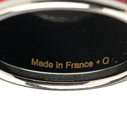 Hermès Enamel and Palladium Plated Brazil Feather Scarf Ring
