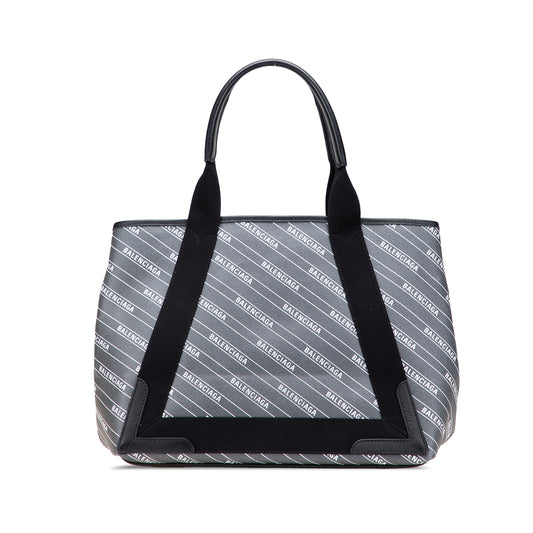 Balenciaga Coated Canvas Logo Navy Cabas Tote S