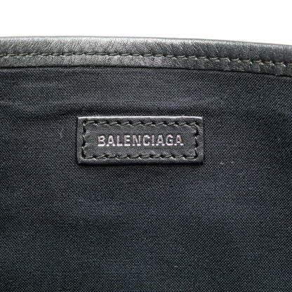 Balenciaga Coated Canvas Logo Navy Cabas Tote S