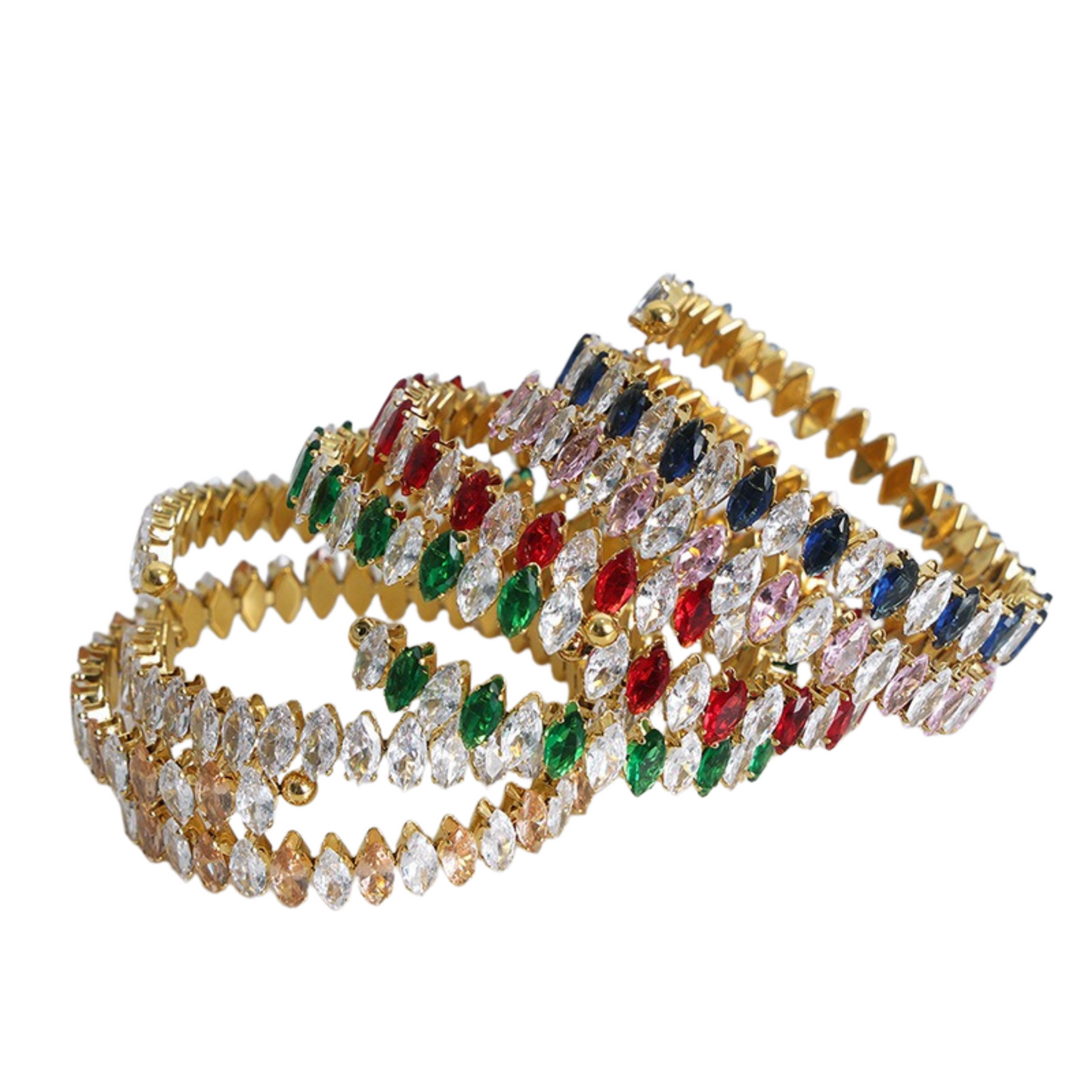 18K gold gemstone exquisite dazzling bracelet