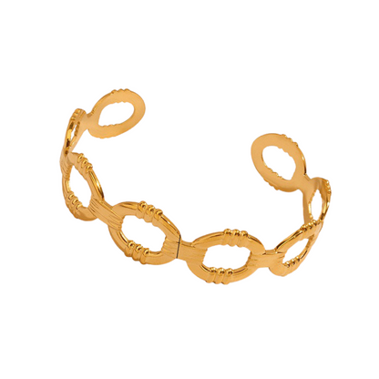18K gold light luxury fashionable O-shaped design versatile bracelet