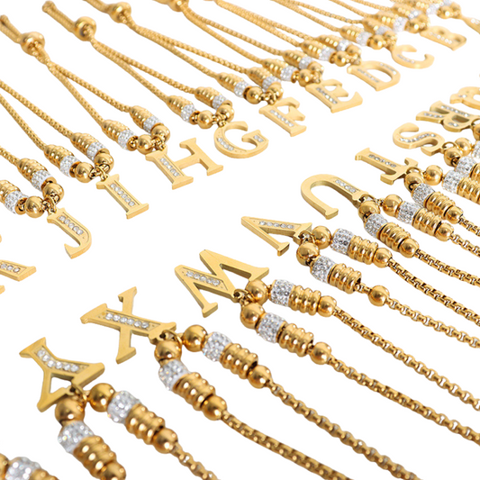 18K gold classic and fashionable 26 letter design versatile bracelet