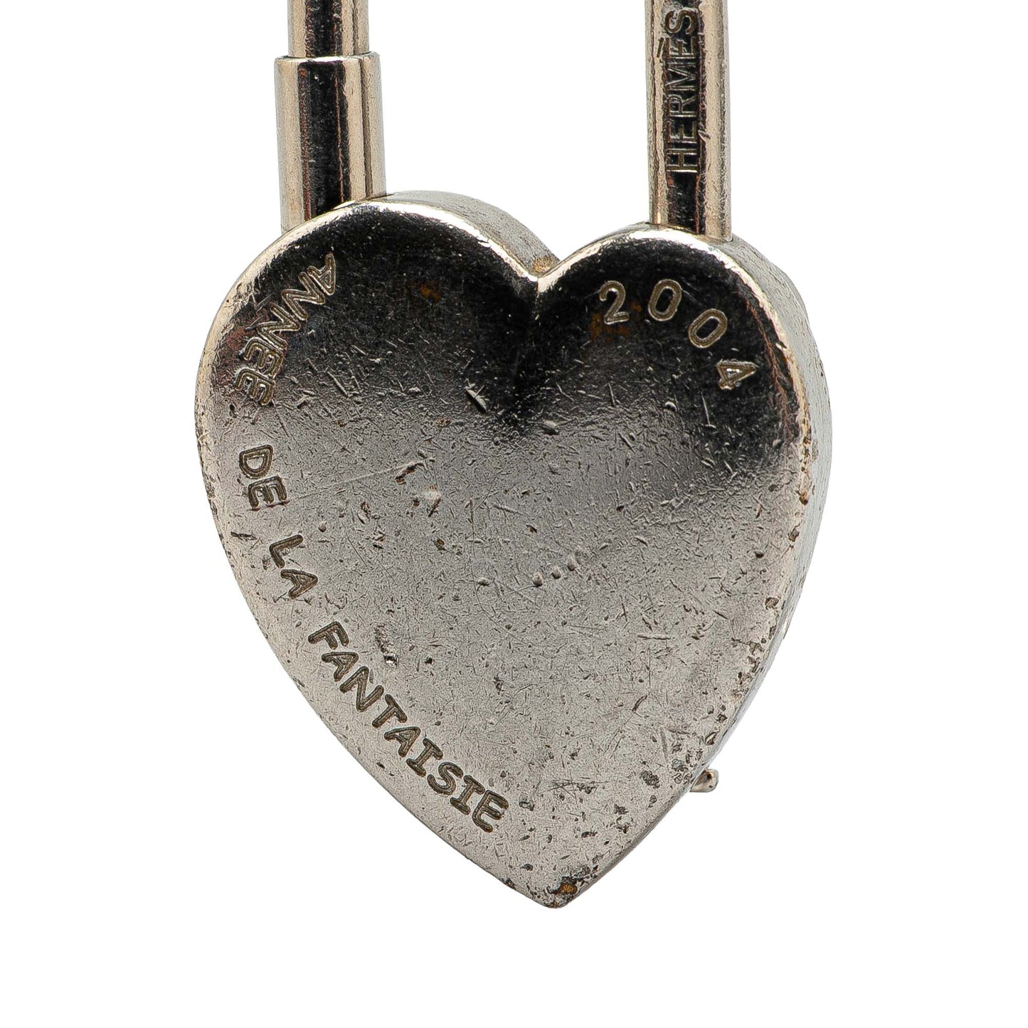Hermès Palladium Plated Annee De La Fantaisie Heart Cadena Lock Charm
