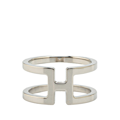 Hermès Palladium Plated H En Rond Scarf Ring