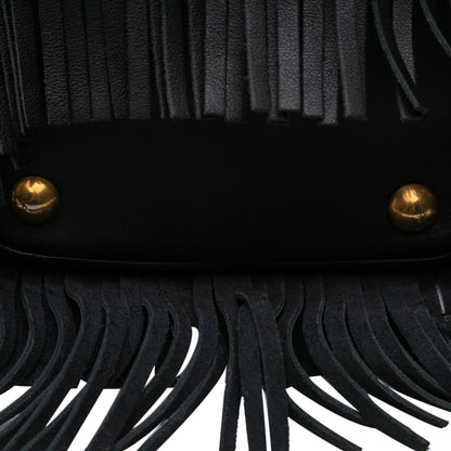 Saint Laurent Small Calfskin Emmanuelle Fringe Bucket Bag