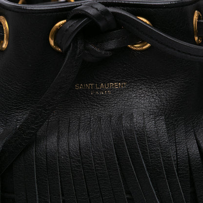Saint Laurent Small Calfskin Emmanuelle Fringe Bucket Bag