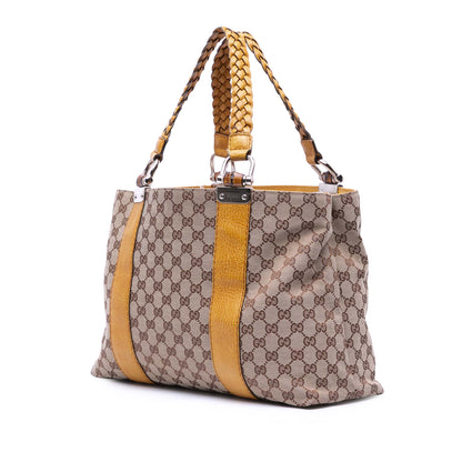 Gucci Medium GG Canvas Bamboo Libeccio Tote