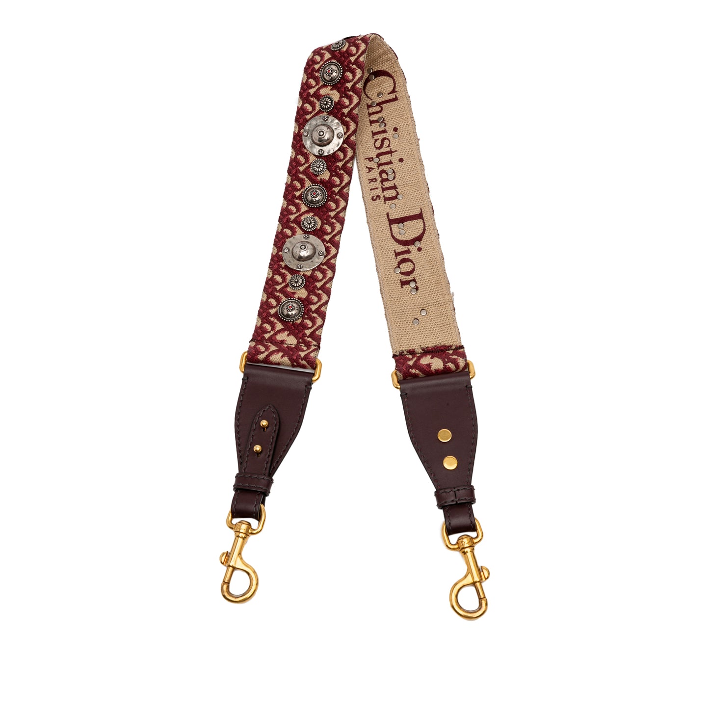Dior Studded Oblique Canvas Bag Strap