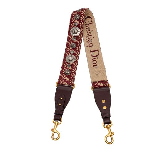 Dior Studded Oblique Canvas Bag Strap