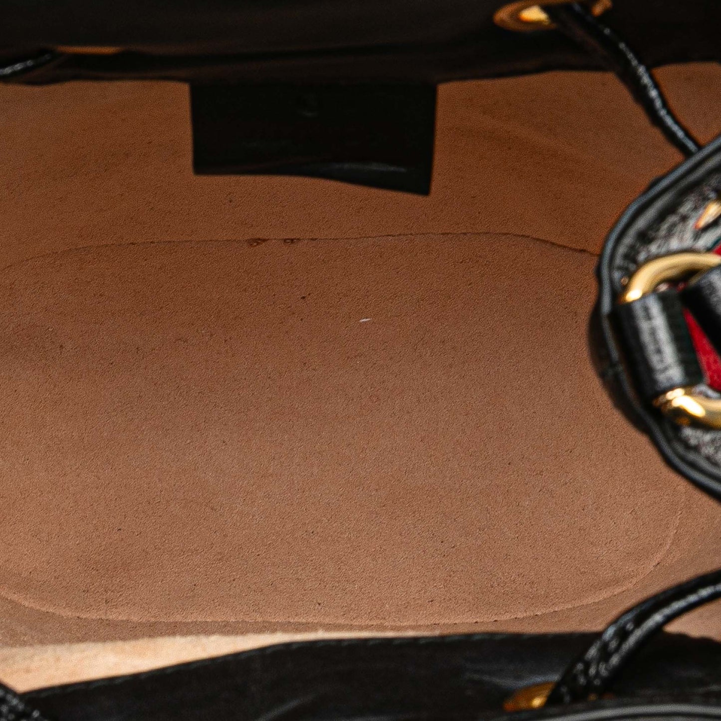 Gucci Mini Suede and Patent Web Ophidia Bucket Bag