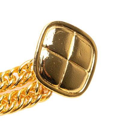 Chanel Gold Plated Quilt Charm Chain Belt