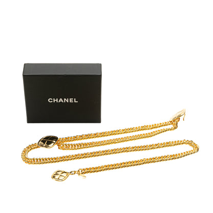 Chanel Gold Plated Quilt Charm Chain Belt