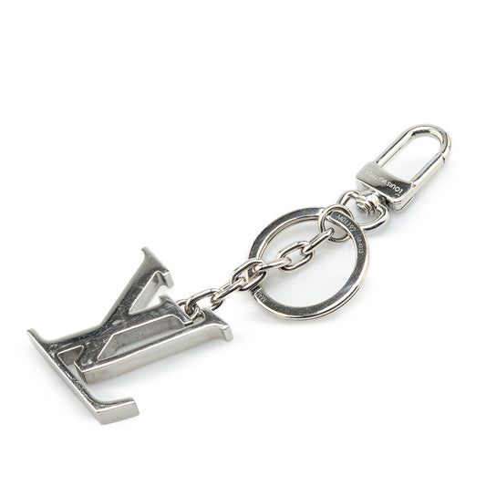 Louis Vuitton Stainless Steel LV Initials Key Holder And Bag Charm