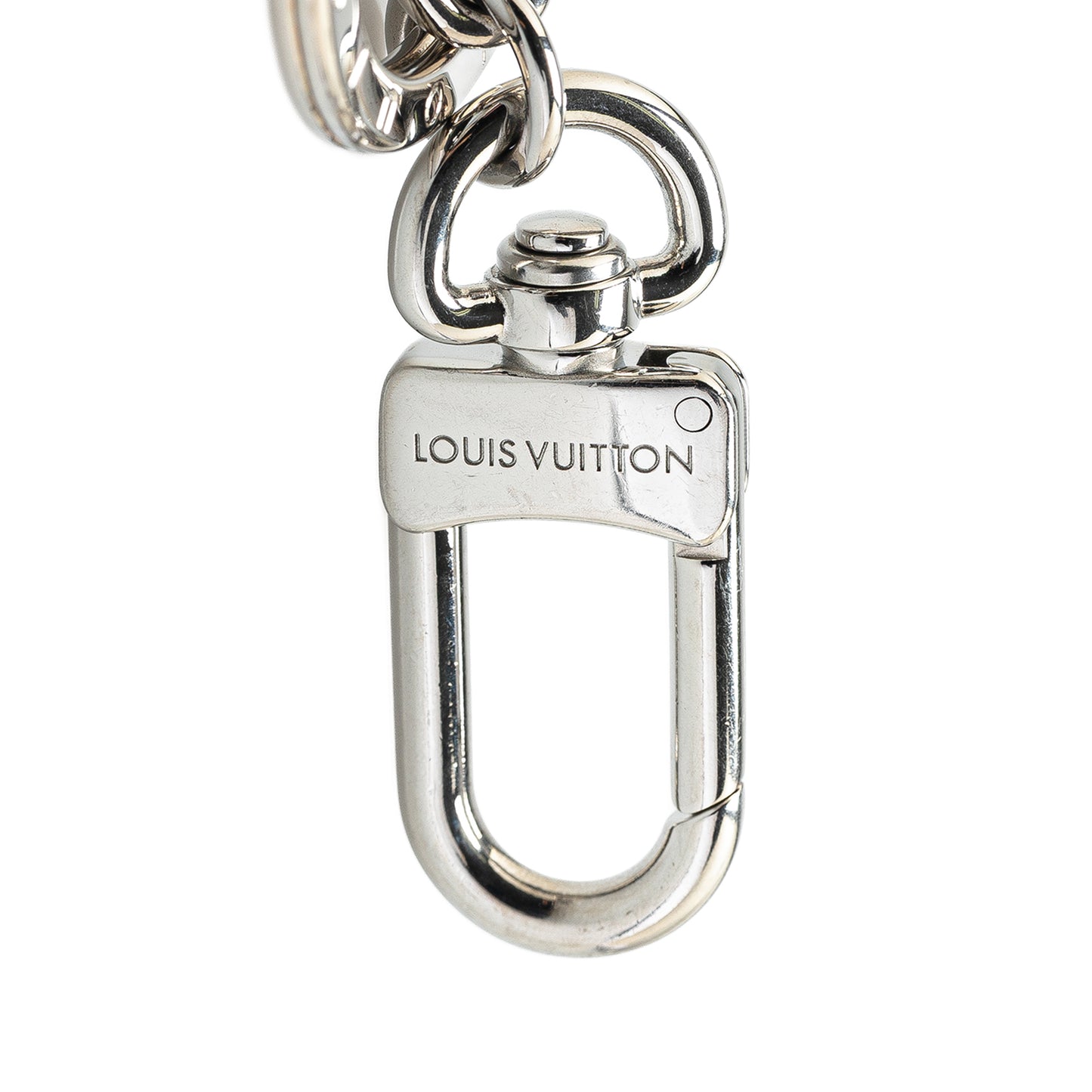 Louis Vuitton Stainless Steel LV Initials Key Holder And Bag Charm