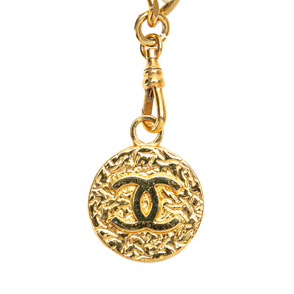 Chanel Gold Plated Medallion Leather Woven Chain Belt