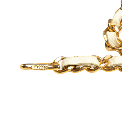 Chanel Gold Plated Medallion Leather Woven Chain Belt