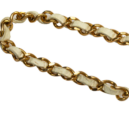 Chanel Gold Plated Medallion Leather Woven Chain Belt