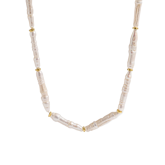 Women Daily Fashion Jewelry Timeless 925 Sterling Silver Elegant Natural Long Stick Pearls Necklace