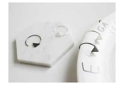 Arrows Brushed Hook 925 Sterling Silver Black White Hoop Earrings