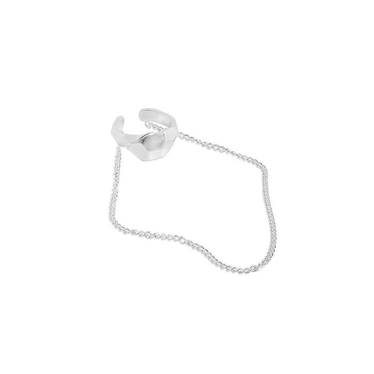 Fashion Irregular Chain Tassels 925 Sterling Silver Non-Pierced Earring(Single)